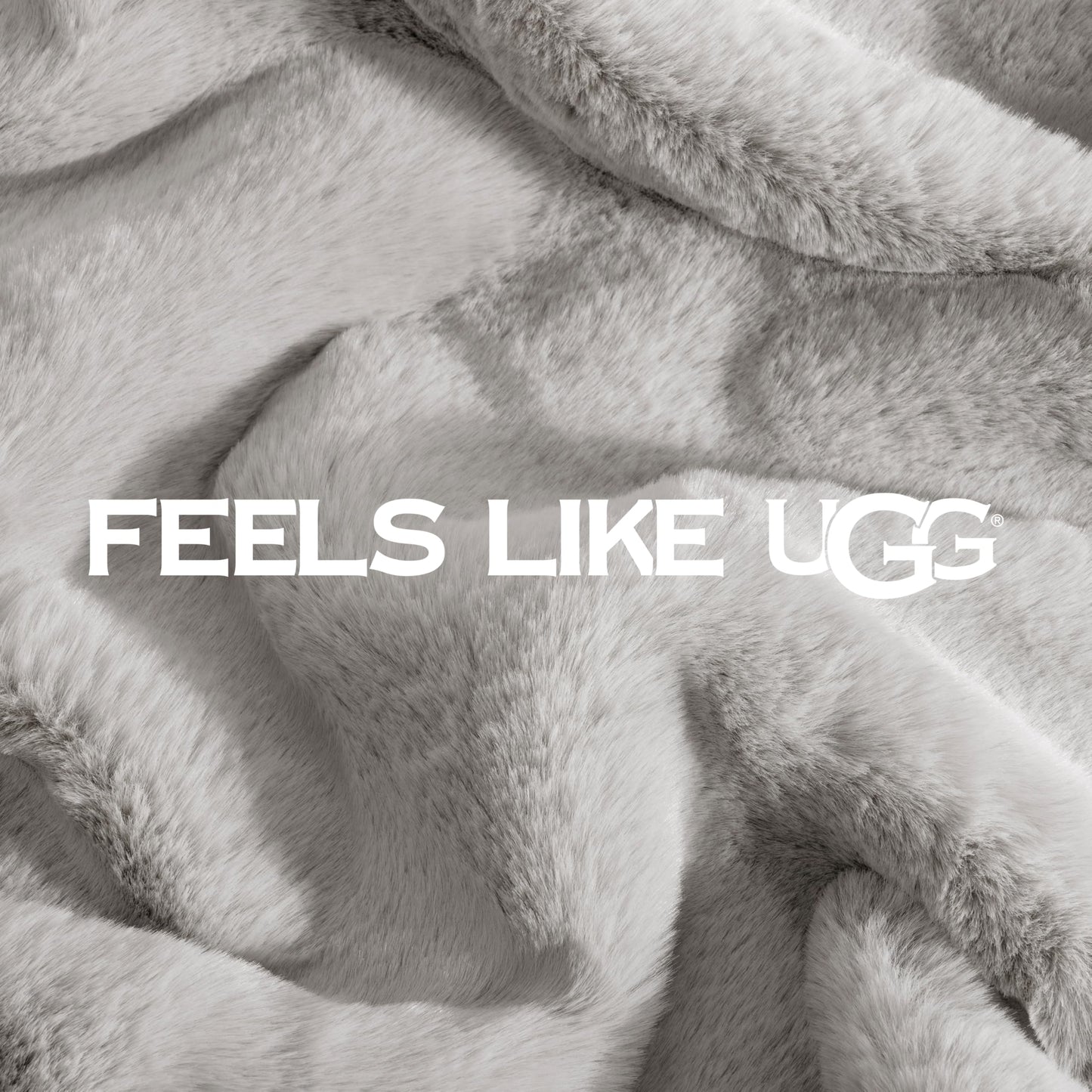 UGG Euphoria Plush Faux Fur Throw Blanket, Oversized Soft Throw for Bed or Couch, Luxury Bedroom Decor, Holiday Blankets, Machine Washable, 50-inch x 70-inch, Charcoal Grey