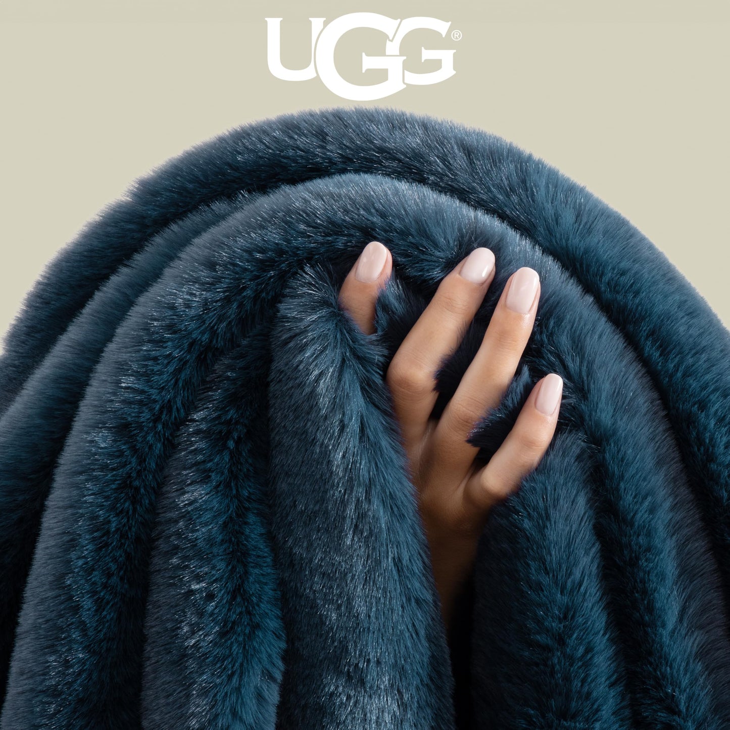 UGG Euphoria Plush Faux Fur Throw Blanket, Oversized Soft Throw for Bed or Couch, Luxury Bedroom Decor, Holiday Blankets, Machine Washable, 50-inch x 70-inch, Charcoal Grey