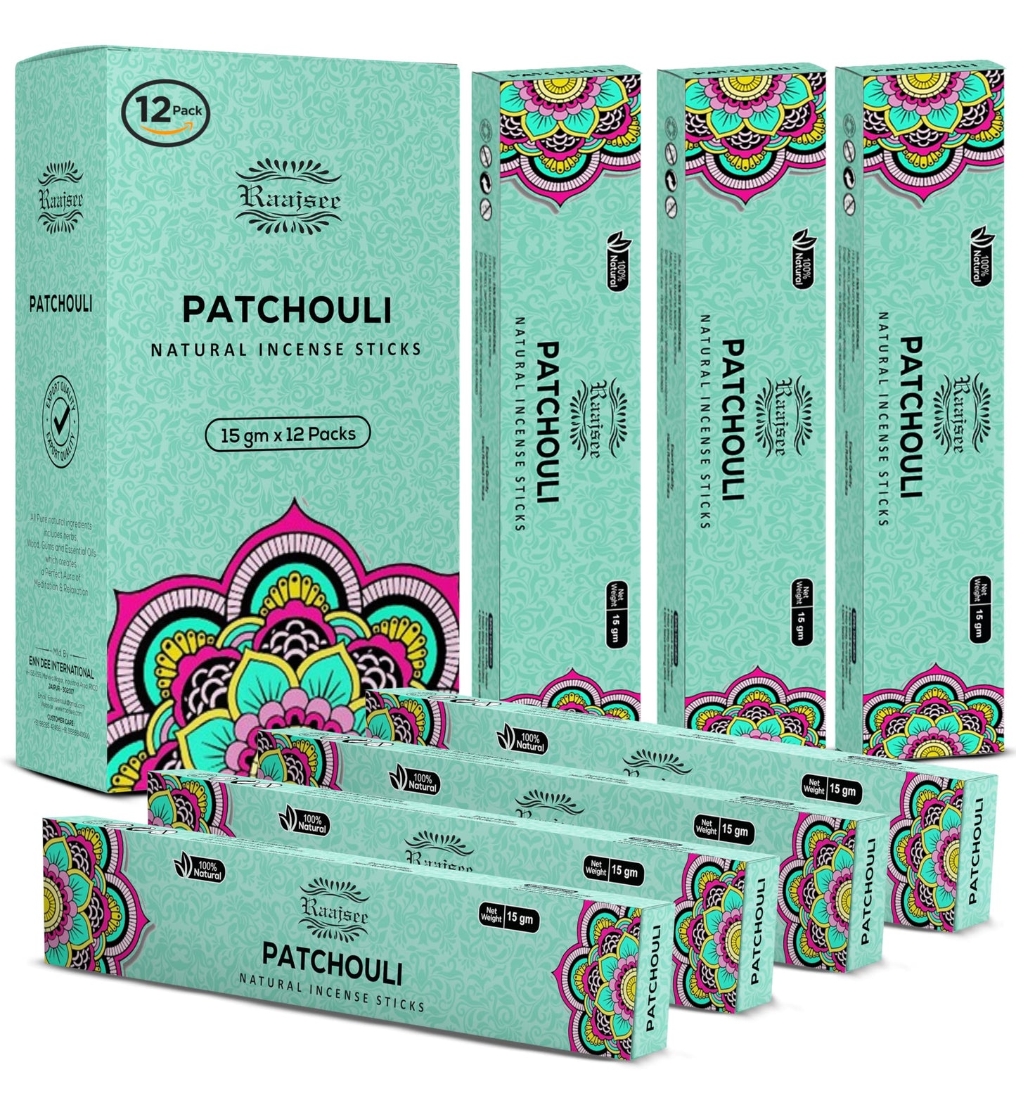 Raajsee Dragons Blood Incense Sticks (180 gm), 100% Pure Organic Natural Hand Rolled Free from Chemicals, (Pack of 12) Visit The raajsee Store