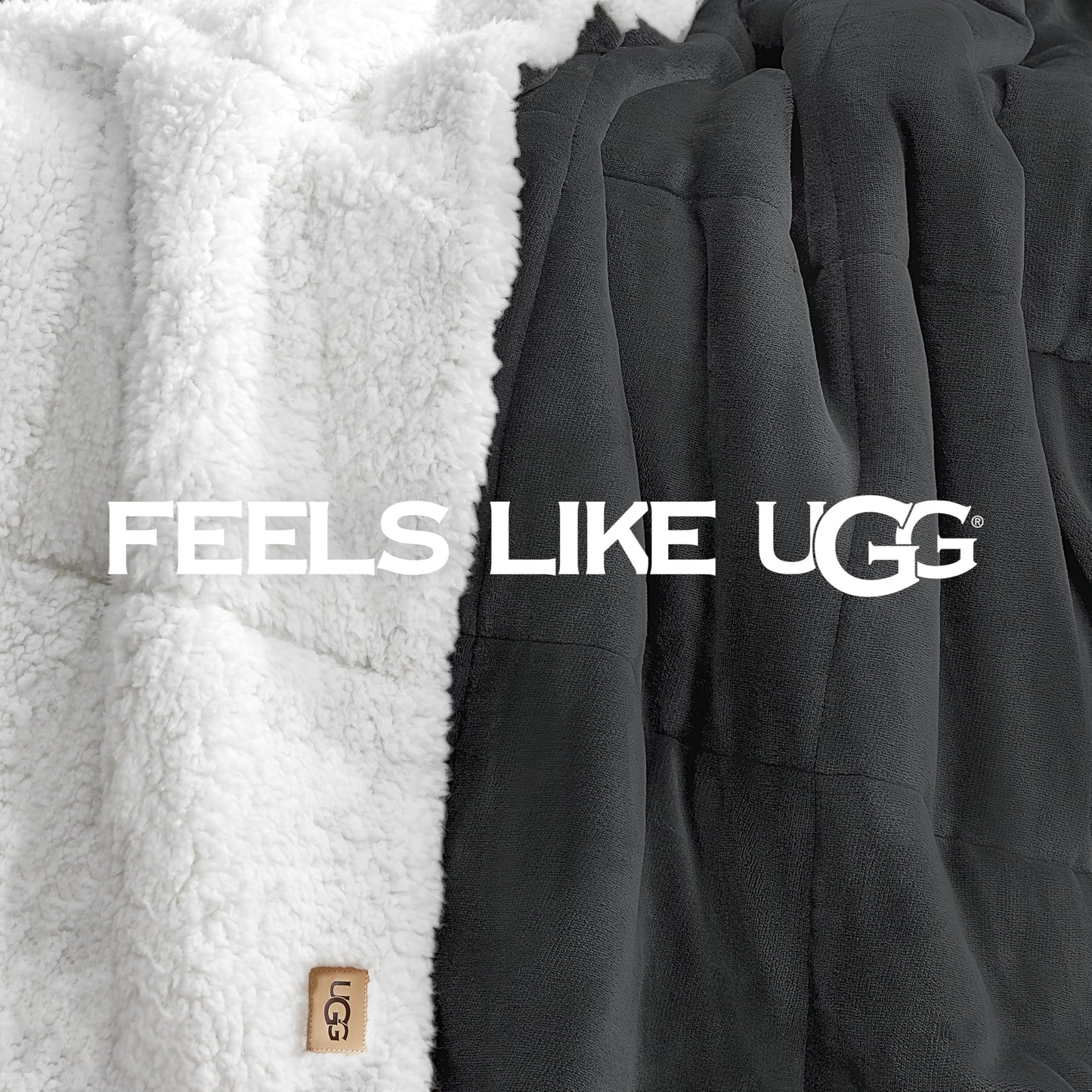 UGG Nita King/California King Blanket Fleece Fluffy Reversible Soft Fuzzy Bedding Cozy Plush Warm Oversized Blanket Machine Washable Bedroom Decor for Big Couch Bed, 110-inch x 90-inch, White Snow