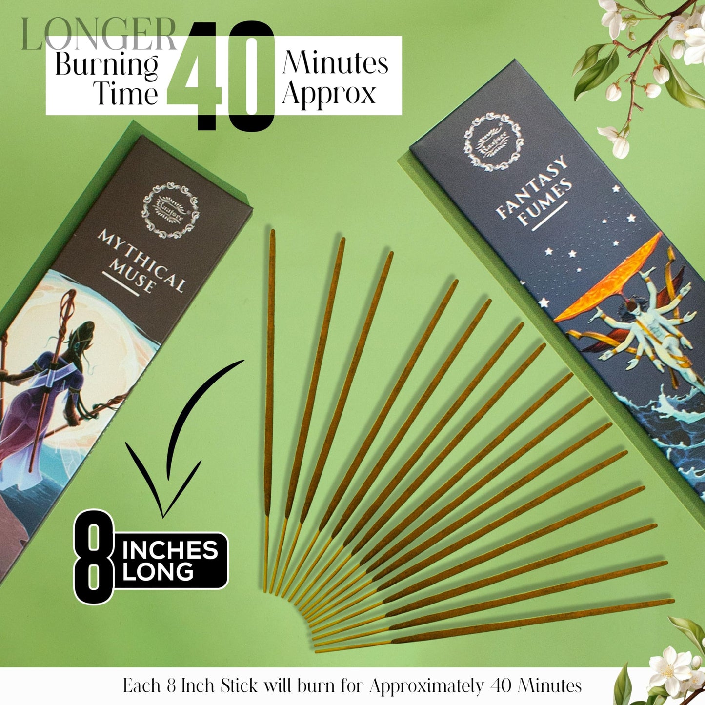 Raajsee Natural Incense Sticks with Insence Holder- Pack of 6 Organic Inscent -120 Insense Sticks, Non Toxic Clean Burning, Boho Gift Set, Sage,Apple Pumpkin,Coconut, Coffee,Rosemary Patchouli