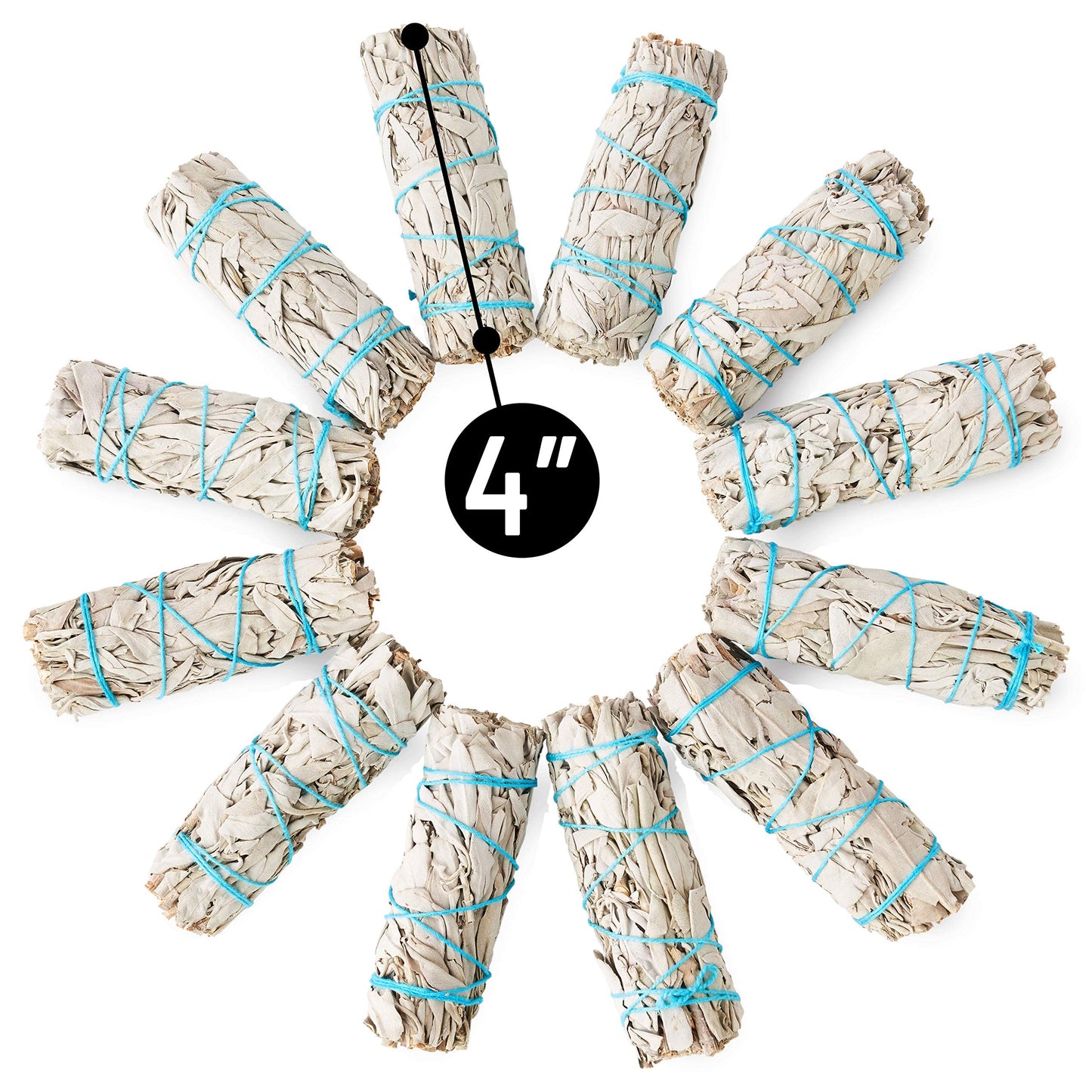 White Sage Smudge Sticks 4" Inch ~ 12 Smudging Wands | Smudge Kit White Sage Incense Sticks for Home Cleansing