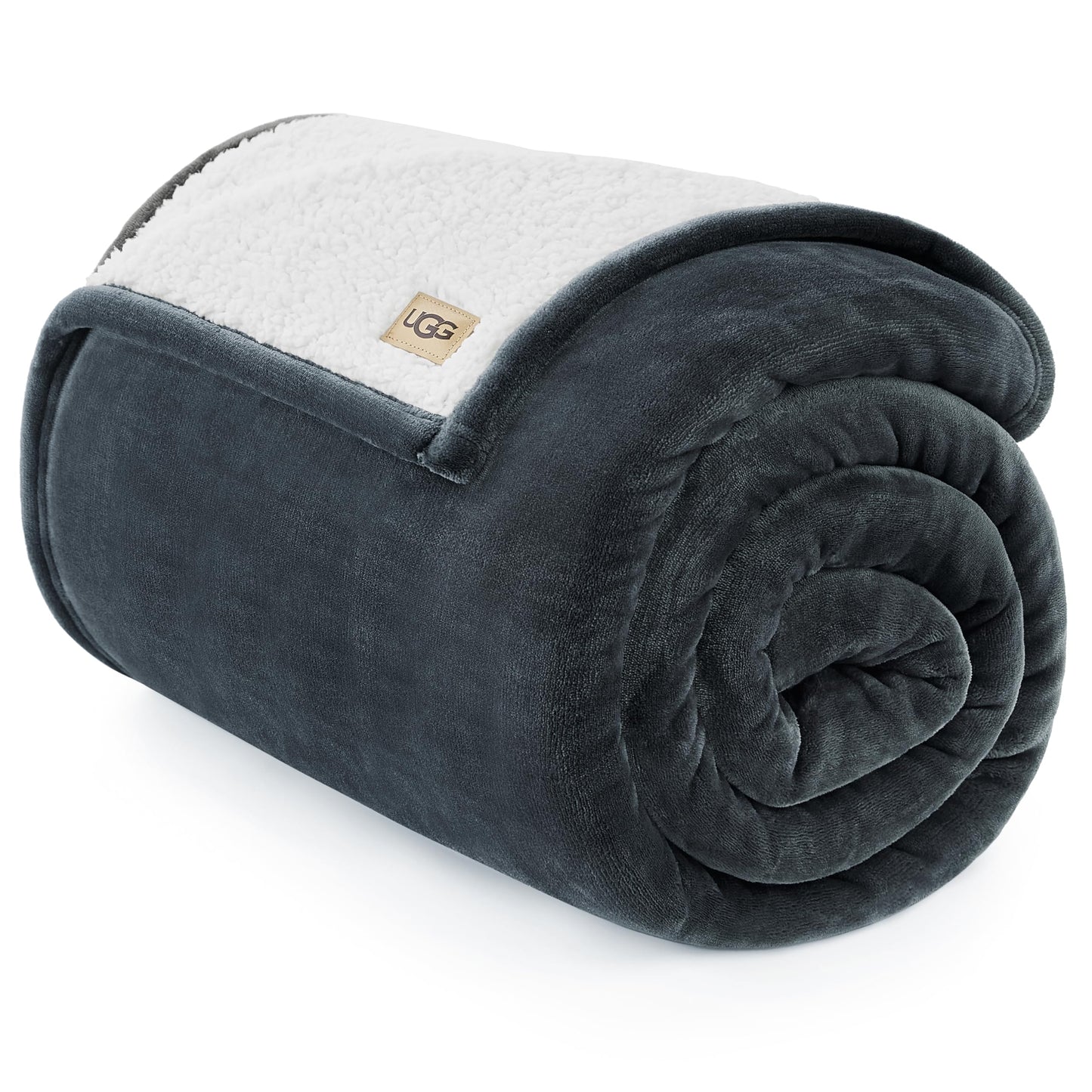 UGG Nita King/California King Blanket Fleece Fluffy Reversible Soft Fuzzy Bedding Cozy Plush Warm Oversized Blanket Machine Washable Bedroom Decor for Big Couch Bed, 110-inch x 90-inch, White Snow
