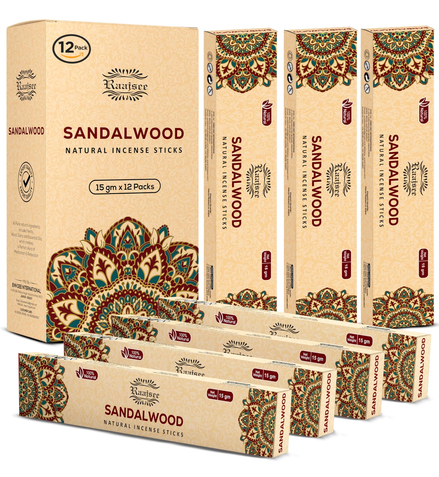 Raajsee Dragons Blood Incense Sticks (180 gm), 100% Pure Organic Natural Hand Rolled Free from Chemicals, (Pack of 12) Visit The raajsee Store