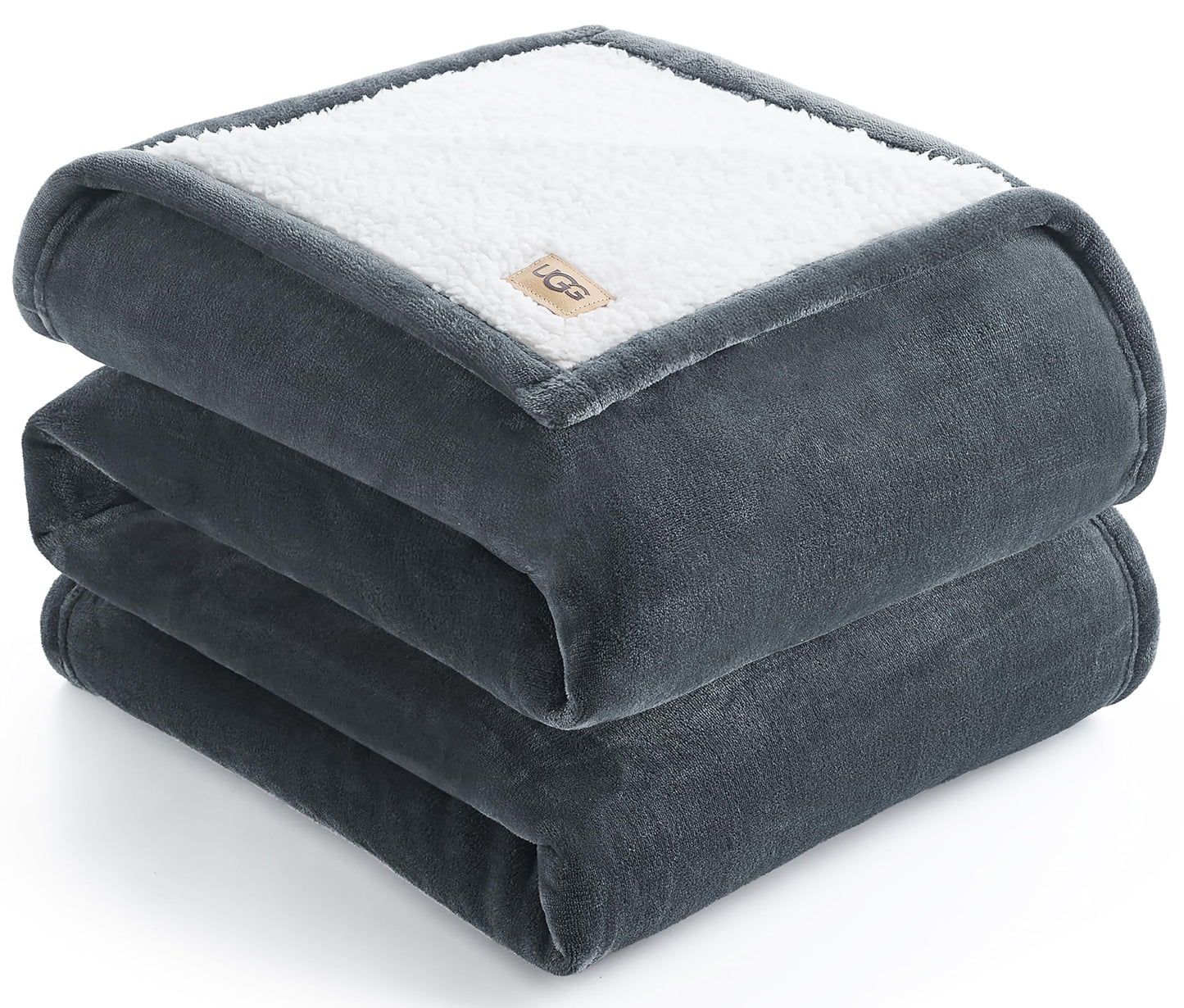 UGG Nita King/California King Blanket Fleece Fluffy Reversible Soft Fuzzy Bedding Cozy Plush Warm Oversized Blanket Machine Washable Bedroom Decor for Big Couch Bed, 110-inch x 90-inch, White Snow