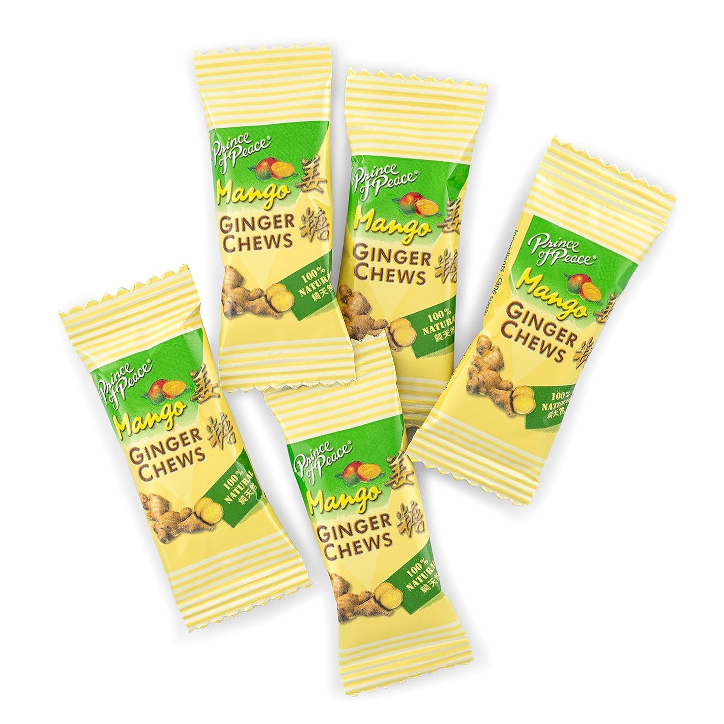 Prince of Peace Ginger Chews With Mango, 4 oz. – Candied Ginger – Mango Candy – Mango Ginger Chews – Natural Candy – Ginger Candy