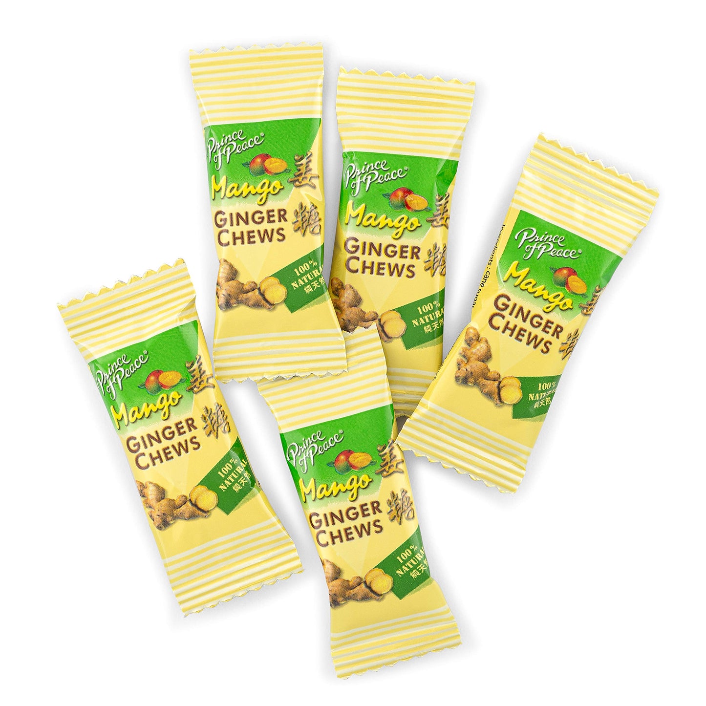 Prince of Peace Ginger Chews With Lemon, 4 oz. Candied Ginger Lemon Candy - 2 Pack