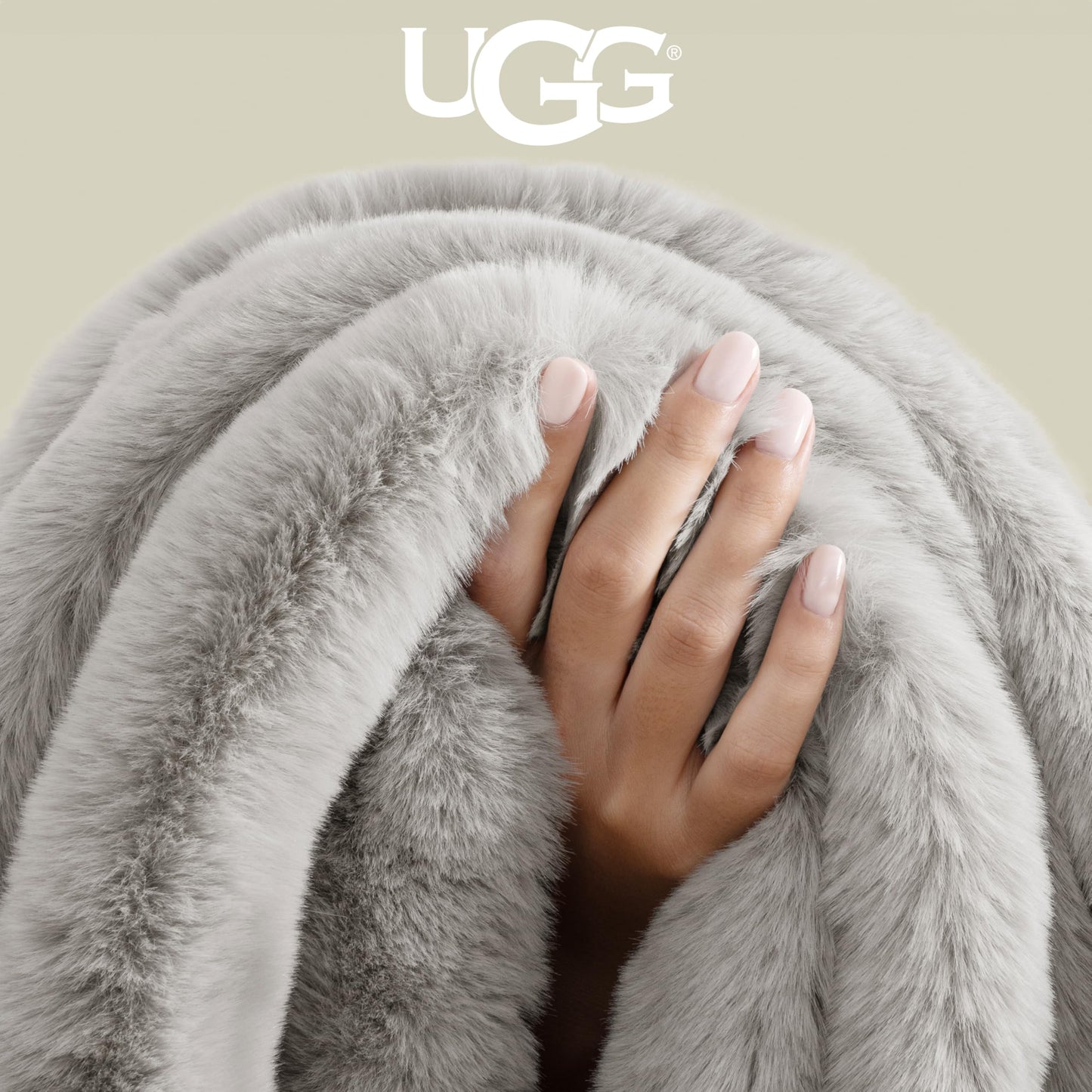 UGG Euphoria Plush Faux Fur Throw Blanket, Oversized Soft Throw for Bed or Couch, Luxury Bedroom Decor, Holiday Blankets, Machine Washable, 50-inch x 70-inch, Charcoal Grey
